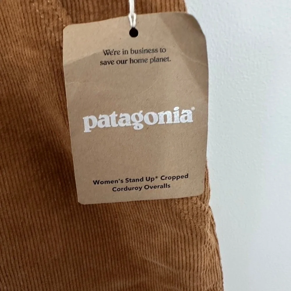 Patagonia Overalls Womens 10 Stand Up Corduroy Coriander Brown Cropped 56645 NEW